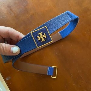 Tory Burch Blue Leather Belt